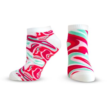 HAPPY FOOTTOPIA Чорапи къс конч бамбук розов вълни, 39-42