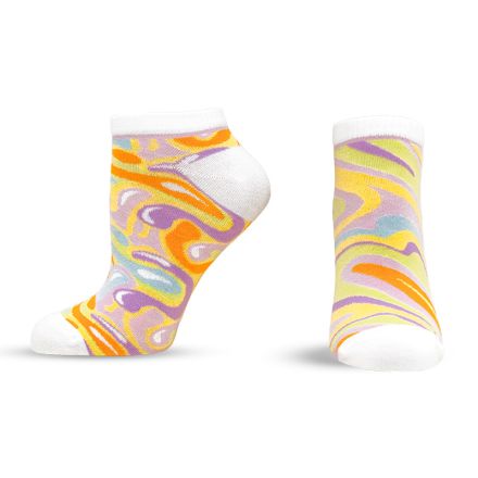 HAPPY FOOTTOPIA Чорапи къс конч бамбук зелен вълни, 39-42