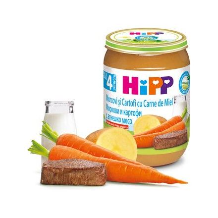 HIPP BIO Пюре моркови с картофи и агнешко месо 6123, 190 гр