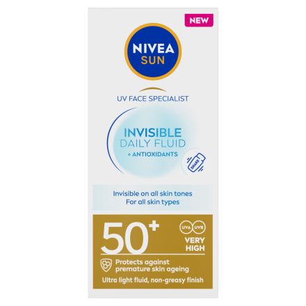 NIVEA SUN INVISIBLE DAILY Слънцезащитен флуид за лице SPF 50+ , 40 мл