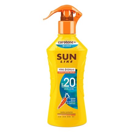 SUN LIKE Слънцезащитно спрей мляко SPF20, 200 мл