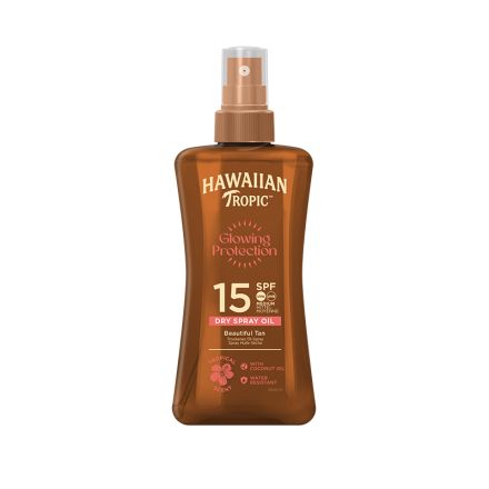 HAWAIIAN TROPIC Озаряващо сухо олио спрей SPF15, 200ml