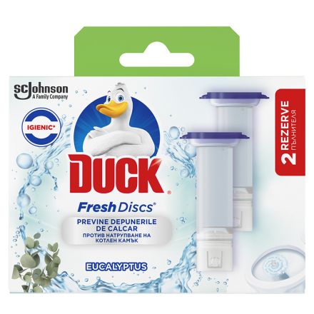 DUCK FRESH DISCS Гел ароматизатор за тоалетна чиния EUCALYPTUS, 2X36 мл.