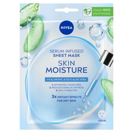 NIVEA SKIN MOISTURE Подхранваща лист маска с хиалурон и алое вера, 1 бр.