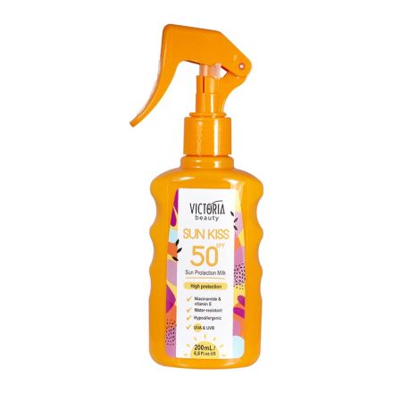 VICTORIA BEAUTY SUN KISS Слънцезащитно мляко за тяло SPF 50, 200 мл