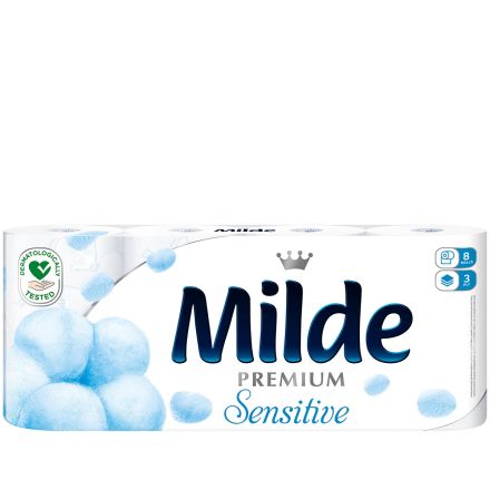 MILDE SENSITIVE Тоалетна хартия, 3 пл./ 8 бр.