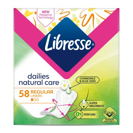 LIBRESSE NATURAL CARE Ежедневни превръзки, 58 бр.