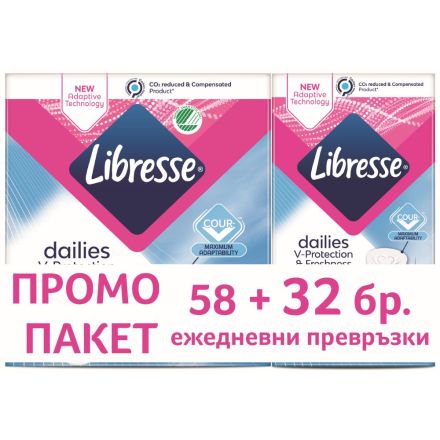 LIBRESSE NORMAL Промо пакет Ежедневни превръзки, 58 +32 бр.
