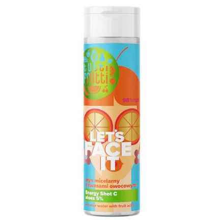 FARMONA TUTTI FRUTTI LET'S FACE IT Алое Вера 1% Мицеларна Вода с плодови Киселини + Energy Shot C, 200мл.