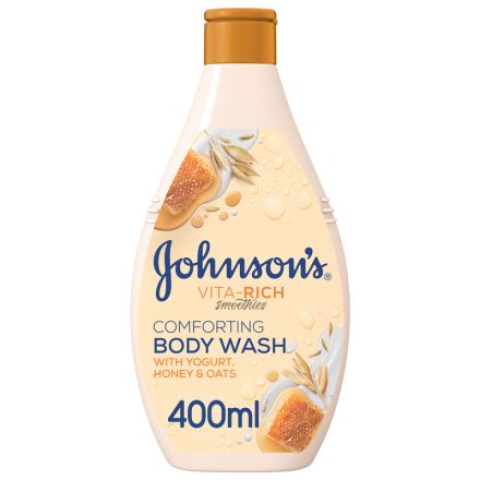 JOHNSON'S Душ гел с йогурт, овес и мед, 400 мл