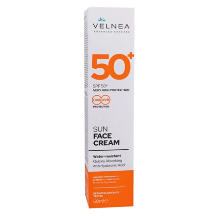 VELNEA SUN CARE Слънцезащитен крем за лице SPF 50+, 50 мл