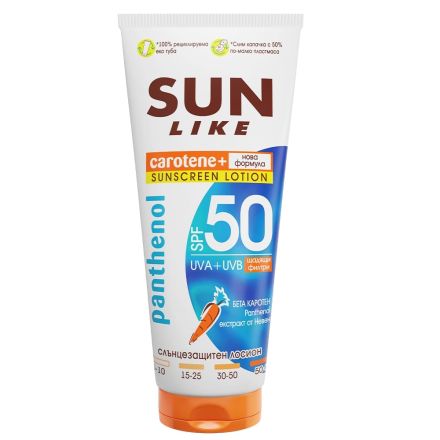 SUN LIKE PANTHENOL Слънцезащитен ЕКО лосион туба SPF 50, 150 мл