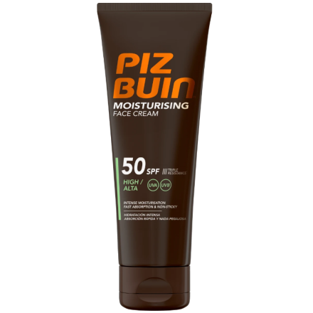 PIZ BUIN Слънцезащитен хидратиращ крем за лице SPF50, 50мл.