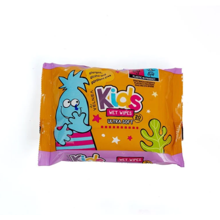 VELNEA KIDS ULTRA SOFT Мокри кърпички Базука, 20 бр.