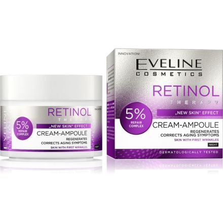 EVELINE CREAM-AMPOULE RETINOL Нощен крем за лице - Ефект "Нова кожа" 50 мл.
