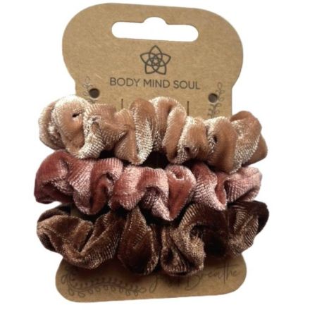 TRISA YOGA Велурени скрънчита  различни цветове, 3бр. 814.00