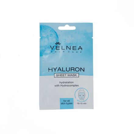VELNEA Памучна маска за лице хиалурон, 21гр
