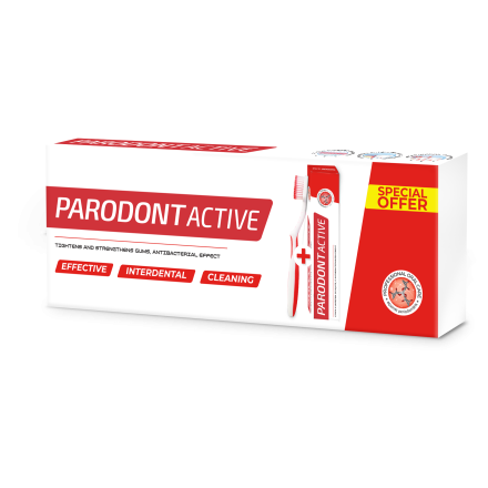  PARODONT ACTIVE Комплект паста за зъби,75мл. + четка, 1 бр.