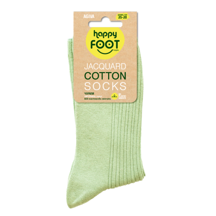 HAPPY FOOTTOPIA Чорапи жакард нов зелен 80% памук, 35-40