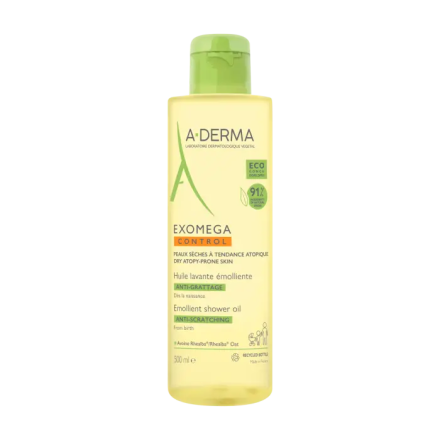 A-DERMA EXOMEGA CONTROL Почистващо емолиентно олио за баня за деца и възрастни, 500 мл.