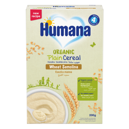 HUMANA БИО Безмлечна каша с Пшеничен грис след 4ти месец, 200g