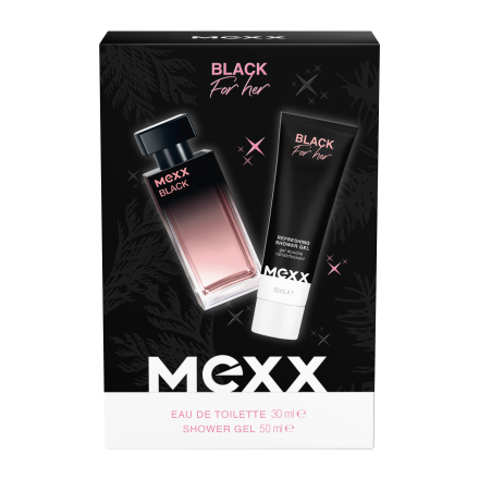 MEXX Black W Xmas24 Комплект Тоалетна вода Mexx Black 30 ml и душ гел 50 ml.