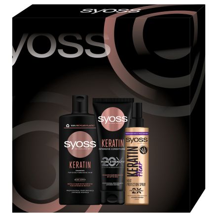 SYOSS Keratin Комплект Шампоан  440мл &балсам 440мл , Спрей топлинна защита