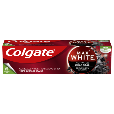 COLGATE MAX WHITE CHARCOAL Избелваща паста за зъби с активен въглен, 75 мл.