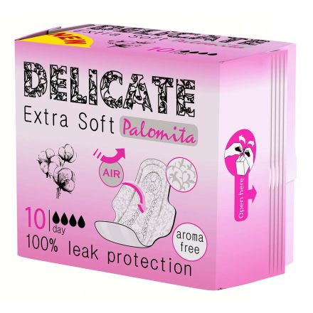 PALOMITA DELICATE Extra Soft Дамски превръзки дневни, 10 бр.
