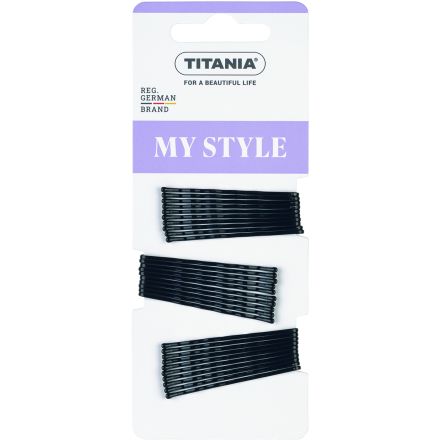 TITANIA Аксесоар за коса/ фиби 8060 метални черни, 30 бр