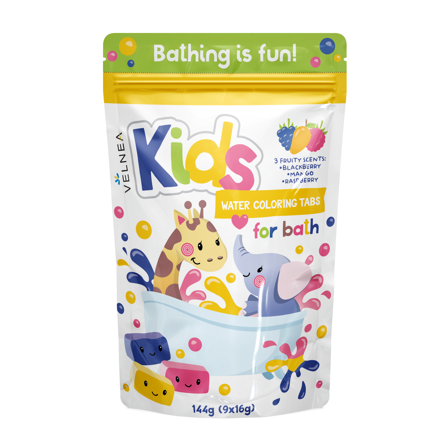 VELNEA KIDS Оцветяващи таблетки за вана, 144гр.(9x16г)