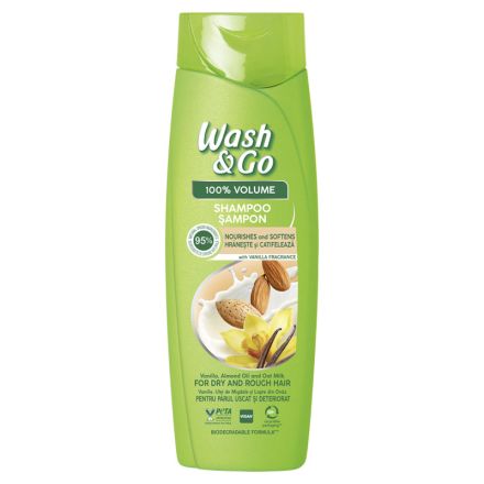 WASH&GO Шампоан за коса ванилия и бадем, 360 мл