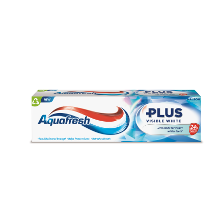 AQUAFRESH PLUS VISIBLE WHITE Паста за зъби, 75 мл