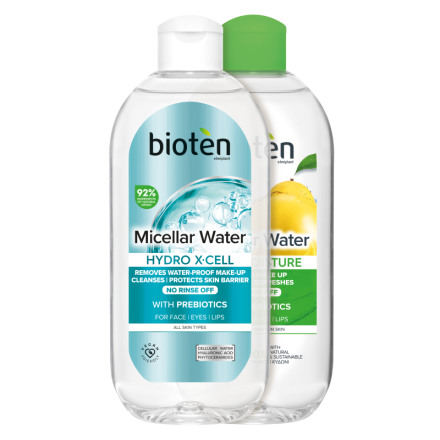 BIOTEN SKIN MOISTURE 3 IN 1 Мицеларна вода NORMAL SKIN, 400 мл. + BIOTEN HYDRO XCELL Мицеларна вода,400 мл