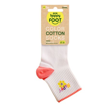 HAPPY FOOTTOPIA COLLEGE HAPPY Цвете къс конч памук 35-38, 1 чифт