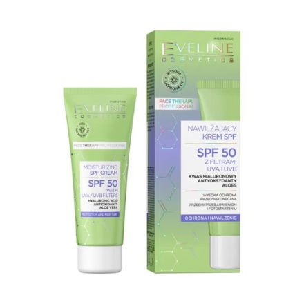 EVELINE Слънцезащитен крем за лице с Алое вера SPF 50, 30 мл