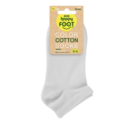 HAPPY FOOTTOPIA ЧОРАПИ BASIC Къс конч памук бял 35-38, 1 чифт