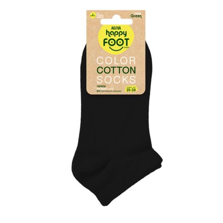 HAPPY FOOTTOPIA ЧОРАПИ BASIC Къс конч памук черен 35-38, 1 чифт
