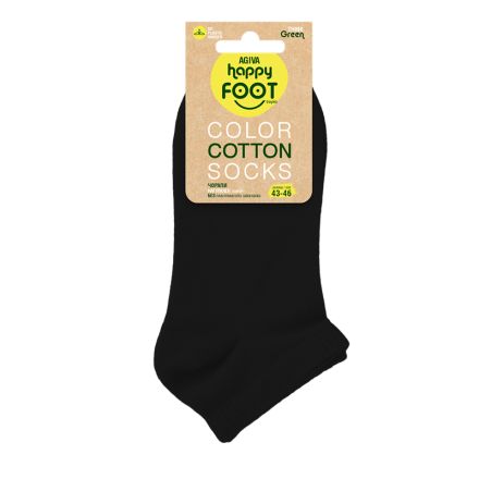 HAPPY FOOTTOPIA ЧОРАПИ BASIC  Къс конч памук черен 43-46, 1 чифт