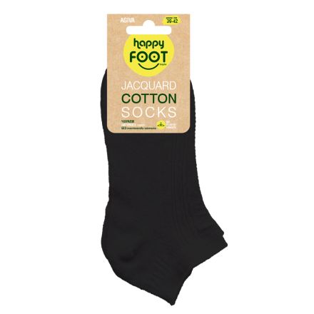 HAPPY FOOTTOPIA Чорапи къс конч памук черен жакард  39-42, 1 чифт