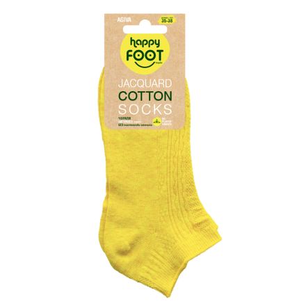 HAPPY FOOTTOPIA Чорапи къс конч памук жълт жакард  35-38, 1 чифт