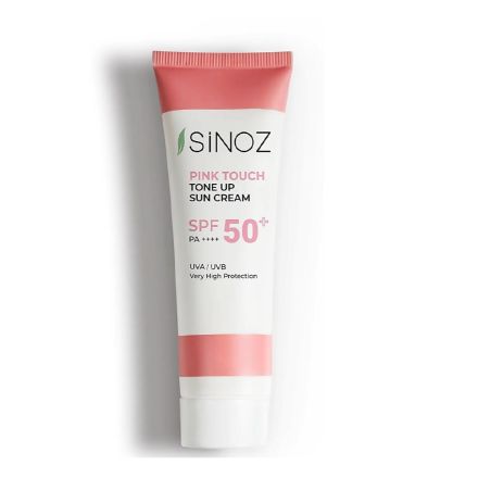 SINOZ Слънцезащитен крем за лице с корегиращ ефект Pink Touch SPF 50+, 50 мл