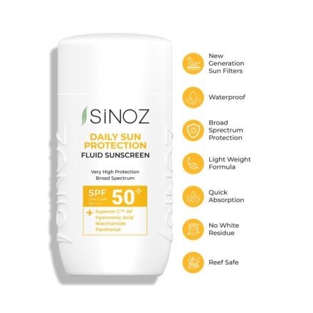 SINOZ Ежедневен Слънцезащитен флуид за лице Daily SPF50+,  50 мл