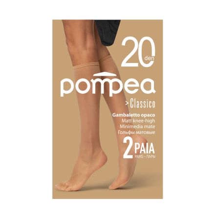POMPEA- 3/4 ЧОРАПИ Класико 20 x2, Черно