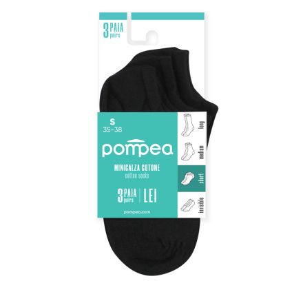 ПОМПЕА МИНИ КАЛЦА КОТОН  X 3, Черно 35/38