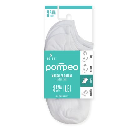 ПОМПЕА МИНИ КАЛЦА КОТОН   X 3, Бяло 35/38