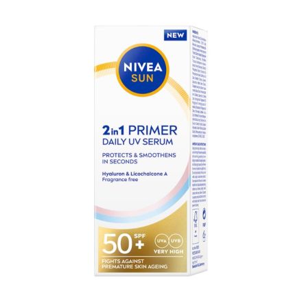 NIVEA SUN Праймър за лице 2в1 със серум SPF50+, 30 ml