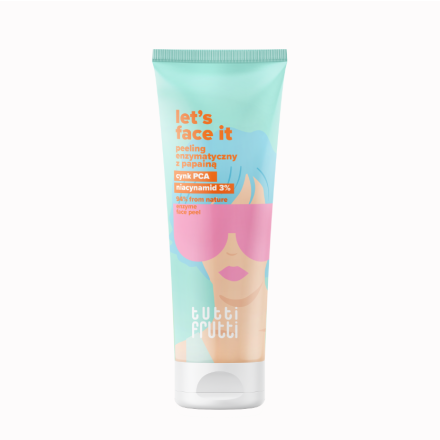 FARMONA TUTTI FRUTTI LET'S FACE IT Ниацинамид 3% ензимен пилинг за лице с Папаин + Detox Shot Mg, 100мл.