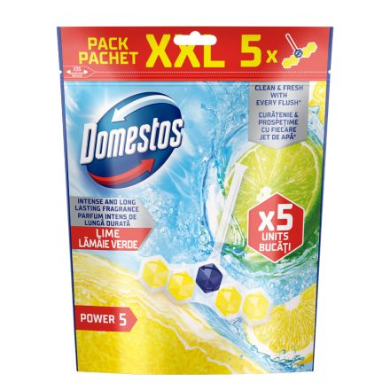 DOMESTOS POWER 5 Ароматизатор за WC Лимон, 5Х50 гр.