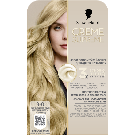 SCHWARZKOPF КРИЙМ СЮПРИЙМ 9-0 Естествено Много Светло Русо